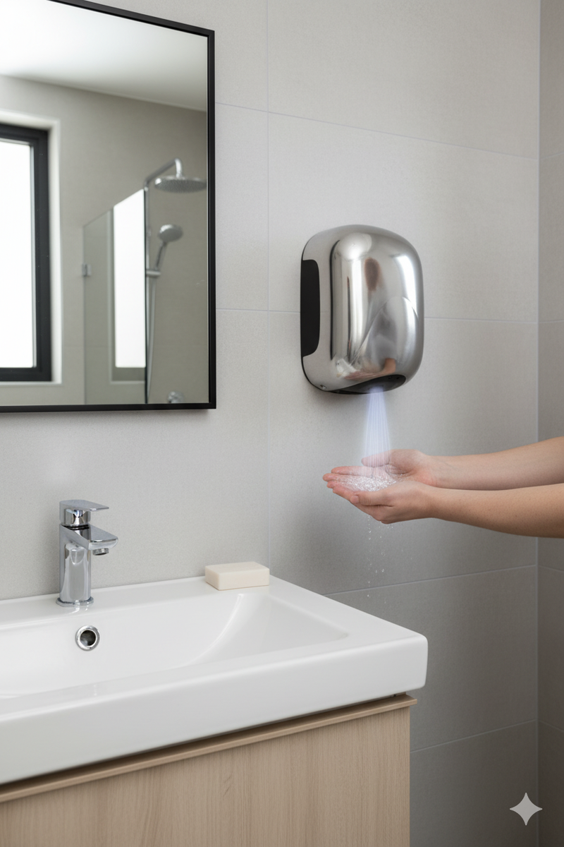 Asciugamani Elettrico con Fotocellula 900W Vama Smart Jet Mini SF Cromo Satinato