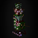 Slitta in Metallo con regali verde cm 26x51xh115