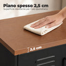 Credenza Stile Industriale 80x40x80 cm a 2 Ante con Ripiano Regolabile in Metallo Nero      