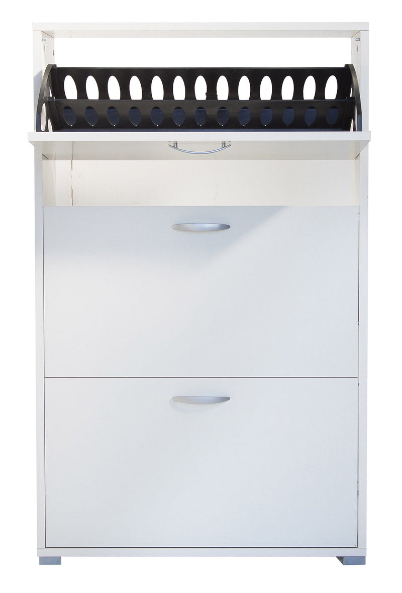 Scarpiera 3 Ante a Ribalta 73x25x120 cm in Legno Salvaspazio Bianca