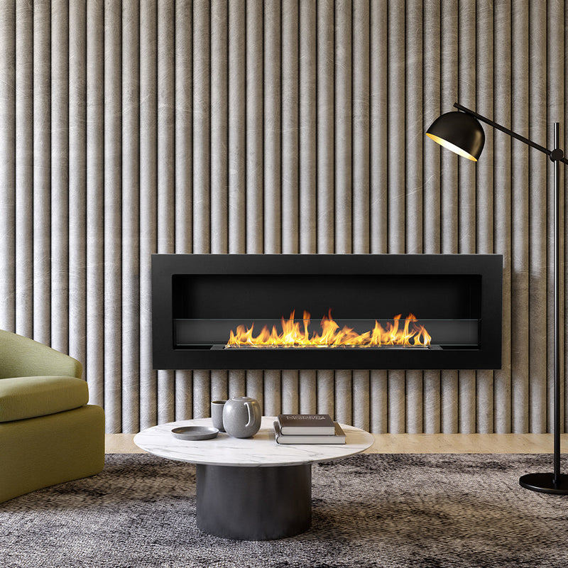 Camino a Bioetanolo da Incasso 120x15x40 cm Livorno 120 Nero