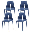 Set 4 Sedie Impilabili 85x50x51 cm in Polipropilene e Fibra di Vetro Lisbona Petrolio