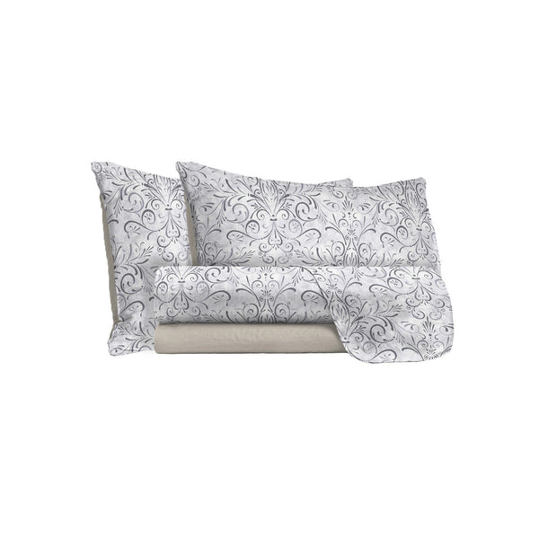 acquista Bettwäsche-Set mit Aufdruck oben und unten und Kissenbezüge in Ornato Grey in verschiedenen Größen
