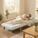 Poltrona Letto Singola 3 in 1 72x75x85 cm Reclinabile su 5 Livelli con Cuscino e Seduta Imbottita in Tessuto Effetto Lino Crema      