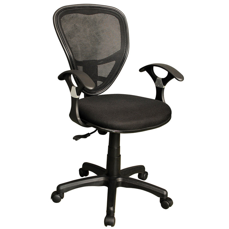 Sedia Poltrona Operativa in Rete e Tessuto Nera da Ufficio