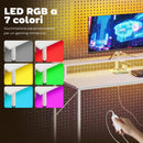 Scrivania Gaming Tavolo per Computer 147x47x130 cm con Supporto CPU Regolabile e Reversibile Luci RGB Prese e Porte USB in Acciaio e Legno Bianco      