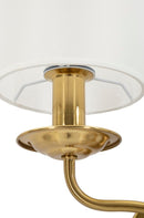 Lampada da Muro Zagabria 35,5x17x43 cm in Ferro e Tessuto Oro e Bianco      