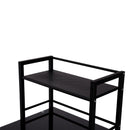 Scrivania per Computer in Vetro Temperato e Ferro Nero 125x63x113 cm 