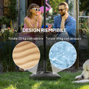 Base per Ombrellone 48x48x32,5 cm a Rotelle e Riempibile con Acqua o Sabbia in HDPE Nero      