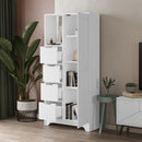 Mobile 4 Cassetti 5 Ripiani 164,5x77x29,6 cm in MDF Yada Bianco
