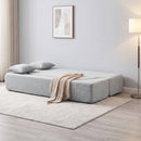 Divano Letto 2 Posti 2 in 1 190x80x60 cm con 2 Cuscini Sfoderabili Braccioli e Seduta Imbottita in Ciniglia Grigio Chiaro      