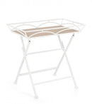 Set 2 Tavolini da Soggiorno 63x40x60 cm in Acciaio Guenda Bianco