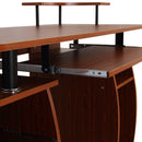 Scrivania da Ufficio Porta PC con Ripiano Tastiera Noce 120x55x85 cm 