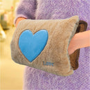 Borsa Acqua Calda Elettrica Ricaricabile Scaldamani Cuore a Peluche Beige