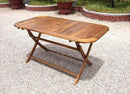 Tavolo Pieghevole 150x80x74 h cm in Legno di Acacia Marrone