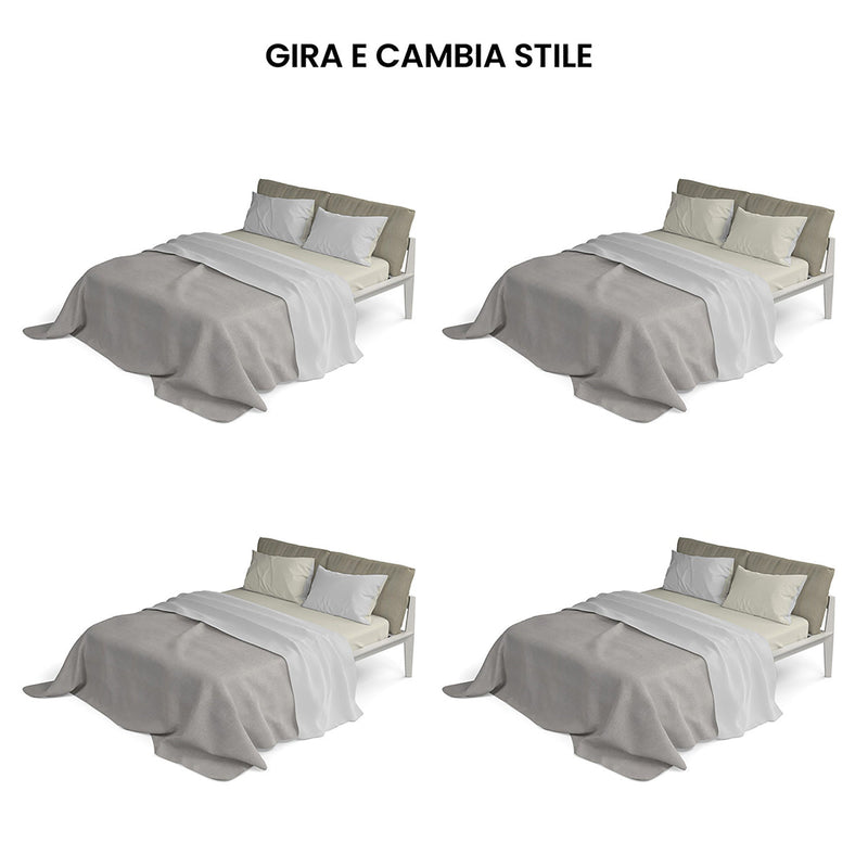 Set Lenzuola Sopra Sotto e Federe Doubleface Grigio Chiaro\/Panna Varie Misure