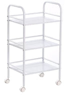 Carrello 3 Ripiani in Acciaio con Ruote per Bagno Cucina Parrucchiere Estetista Fumer Shop