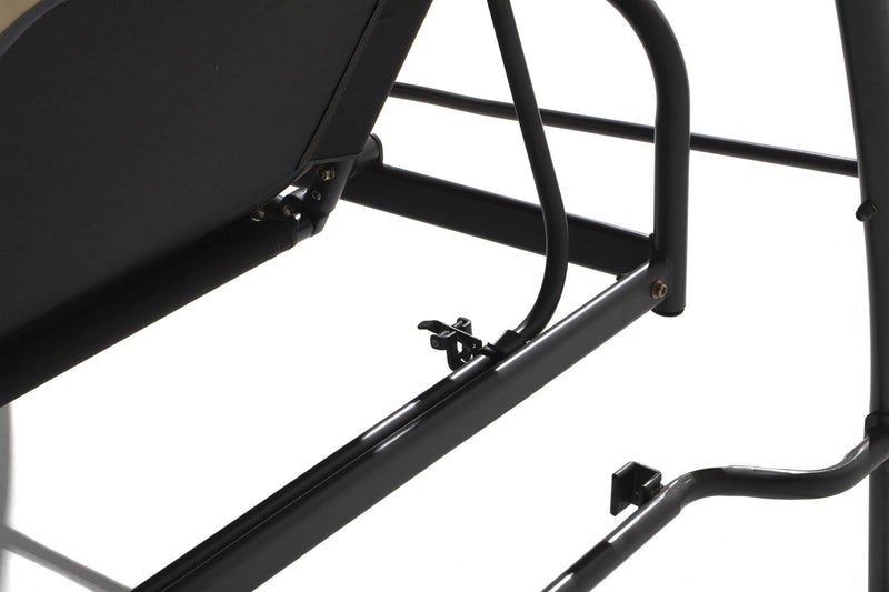 Dondolo da Giardino 3 Posti 200x126x180 cm in Acciaio Malta