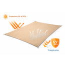 Tenda Vela Parasole 300x400 cm Telo Ombreggiante Rettangolare da Giardino in Poliestere Ecru      