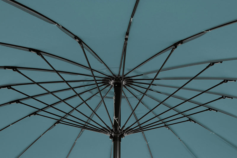 Ombrellone da Giardino Ø2,7 m Palo Ø38 mm in Alluminio Telo in Poliestere Pavone