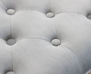 Panca Misty in Velluto Grigio 110x36x47 h cm in Legno Grigio