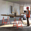 Set 2 Cavalletti da Lavoro Telescopici e Pieghevoli 68x58x80 cm  in Acciaio Q195 Rosso e Argento   