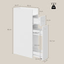 Mobiletto Bagno Salvaspazio a 3 Livelli 18x40x80 cm con Cassetti e Ruote in MDF Bianco      