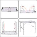 Tavolo Campeggio Picnic Alluminio 90x60x70 Pieghevole Valigetta Piano Formica