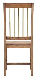 Set 2 Sedie 45x50x100 cm Elegant Sheesham in Legno Naturale e Oro