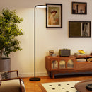 Lampada da Terra LED con Testa Girevole a 350° e Telecomando Magnetico Regolazione Luminosità Nero      