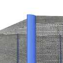 Rete di Protezione per Trampolini a 8 Pali con Ingresso con Cerniera Ø366x180 cm in PE Nero e Blu