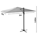 Ombrellone da Giardino Decentrato 3x3xh2,65 m in Alluminio New Michigan Grigio