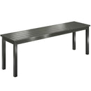 Panchina da Giardino 2 Posti 130x34x43 cm a Doghe Effetto Legno Struttura in Acciaio Grigio      