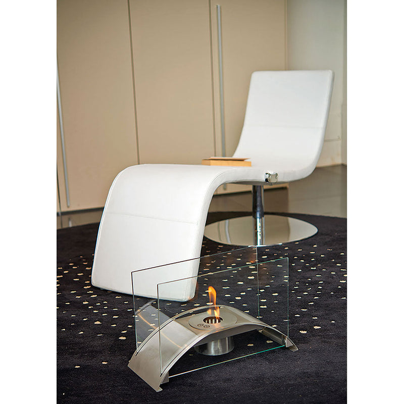 Camino a Bioetanolo da Pavimento 30x50 cm Karlsen Ancona Acciaio