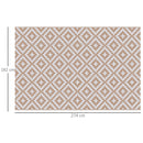 Tappeto da Esterno Reversibile 182x274 cm con Fantasia Geometrica Caffè e Bianco   