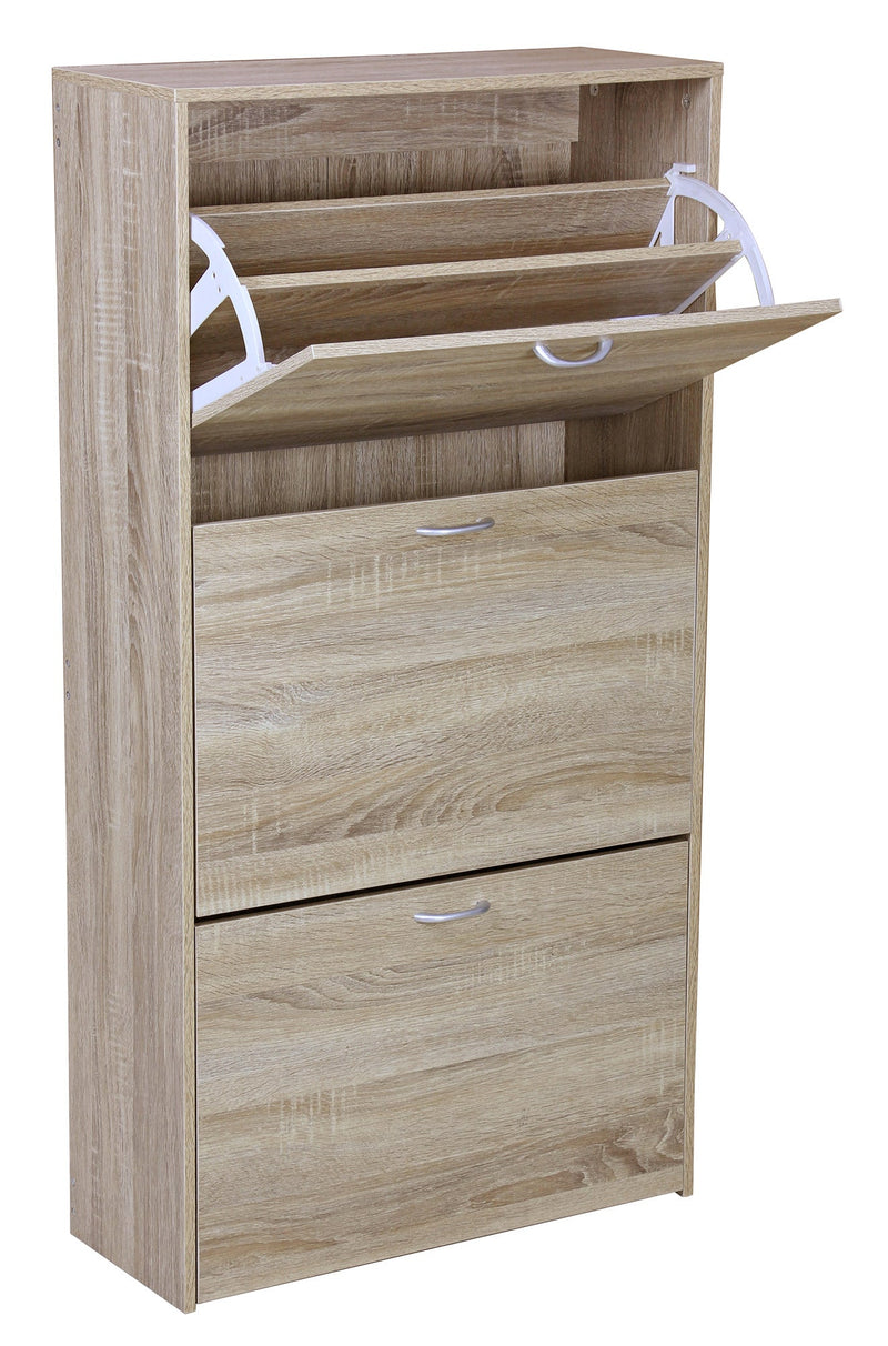 Mobile Scarpiera 3 Ante 60x24x116 cm in Legno Truciolare Sonoma