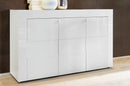 Credenza Mobile da Salotto 3 Porte 138x42x84cm TFT  Build Bianco Lucido