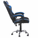 Sedia da Gaming 61x56x123 cm in Similpelle Nera e Blu