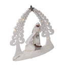 Natività resina bianco con led cm 20x5,5xh17
