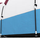 Tenda da Campeggio Impermeabile con 2 Aree e 3 Ingressi 420x200x150 cm in Poliestere e Fibra di Vetro Rosso