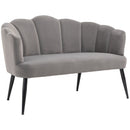 Divano 2 Posti con Gambe in Metallo 132x66x80 cm in Tessuto Vellutato Grigio