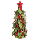 Mini Albero di Natale in Tessuto verde rosso cm Ø18xh43