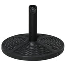 Base per Ombrellone da Giardino Ø45 cm 9,5 Kg in Plastica Effetto Rattan Nero