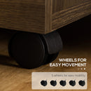 Cassettiera Schedario Portadocumenti 3 Cassetti 40x50x68,5 cm per Ufficio in MDF con Ruote Marrone