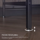 Scrivania Angolare Reversibile LED integrati Prese USB Ripiani e Supporto Monitor Nero 