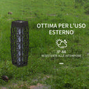 Lampada Solare da Giardino 20x20x68 cm con Illuminazione LED in Acciaio e Rattan PE Grigio  