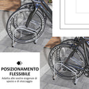 Rastrelliera Portabici per 2 Biciclette Posizione Regolabile in Acciaio 50x34x27,5 cm 