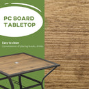 Tavolo da Giardino con Foro Centrale per Ombrellone 94Lx94Px71A cm in Acciaio Marrone