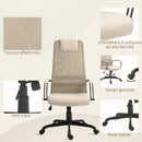 Sedia da Ufficio Ergonomica Girevole con Reclinazione Altezza Regolabile 58x61x115-125 cm Beige  