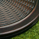 Base per Ombrellone  da 14kg con Effetto Rattan  Ø48x34 cm in Cemento e Plastica Bronzo